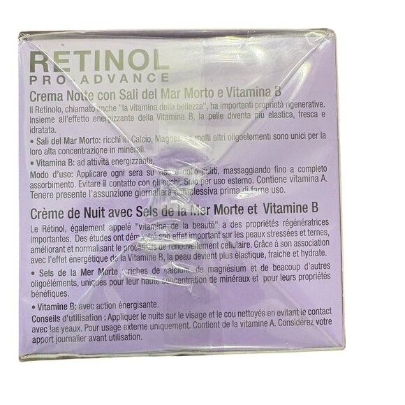 Delfanti Milano Retinol Pro-Advance Night Cream 1.7 Oz Dead Sea Salts & VitaminB - Picture 2 of 6